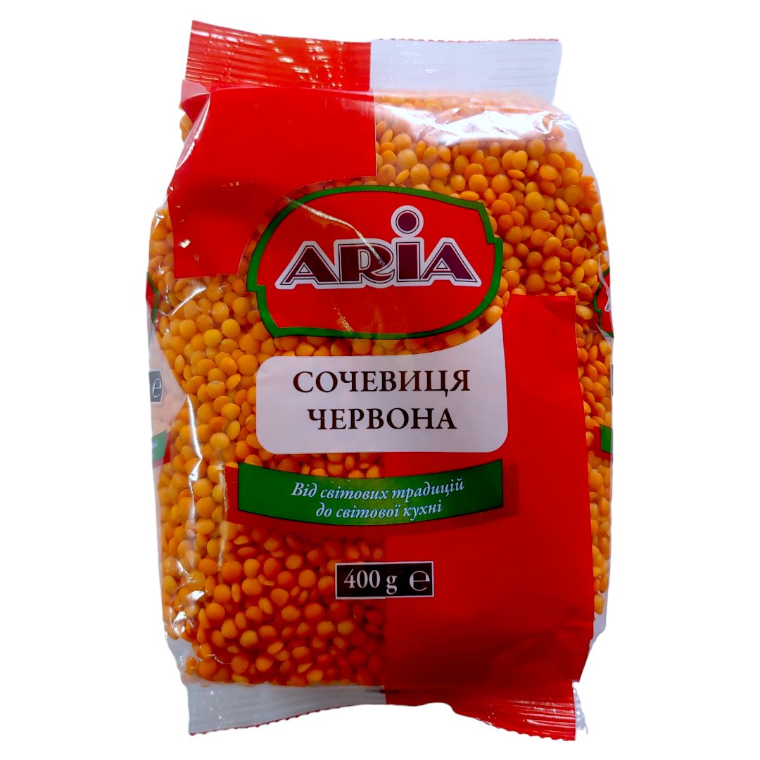 СОЧЕВИЦЯ червона фасована 400г ТМ ARIA